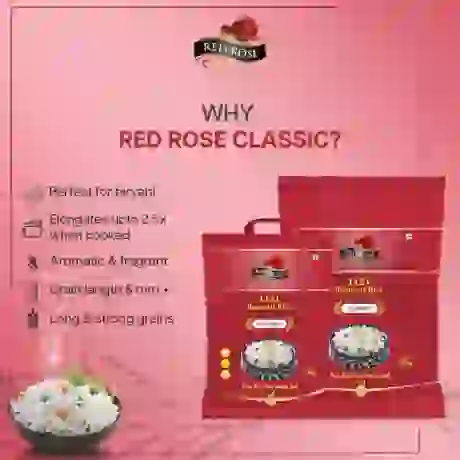 RED ROSE CLASSIC BASMATI RICE, 5 KG